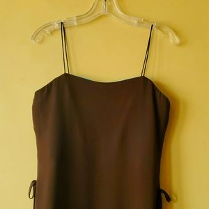 Flores & Flores Brown Sexy Top Straps Side Slit